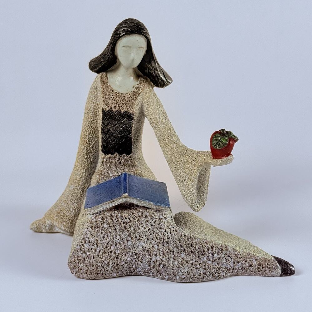 Carson ArtStone Teacher Figurine With Book And Apple Inspirational Decor